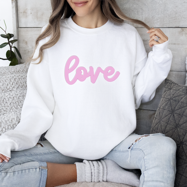 Love Sweatshirt Valentine's Unisex Puff Fleece Crewneck