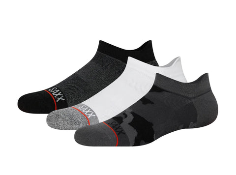SAXX Whole Package 3-Pack
Low Show Socks / Black/White/Super Camo