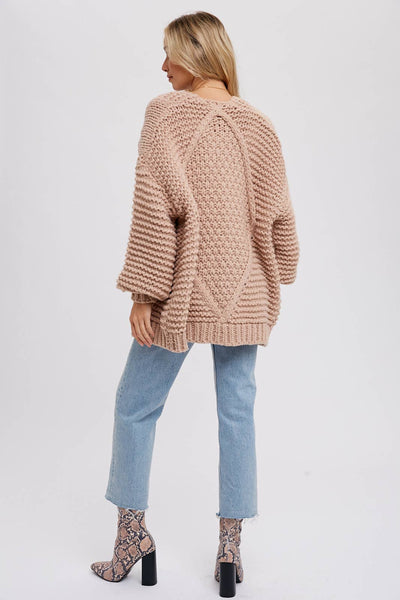 BLUIVY CHUNKY CABLE CARDIGAN