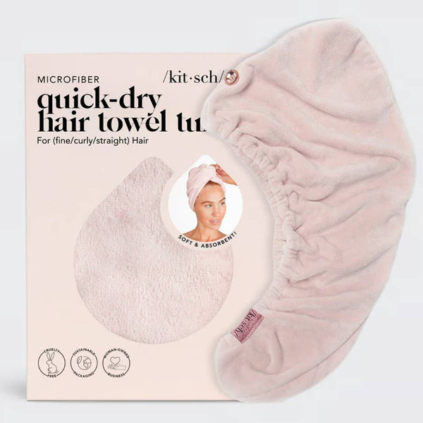 KITSCH Quick Dry Hair Towel - Blush