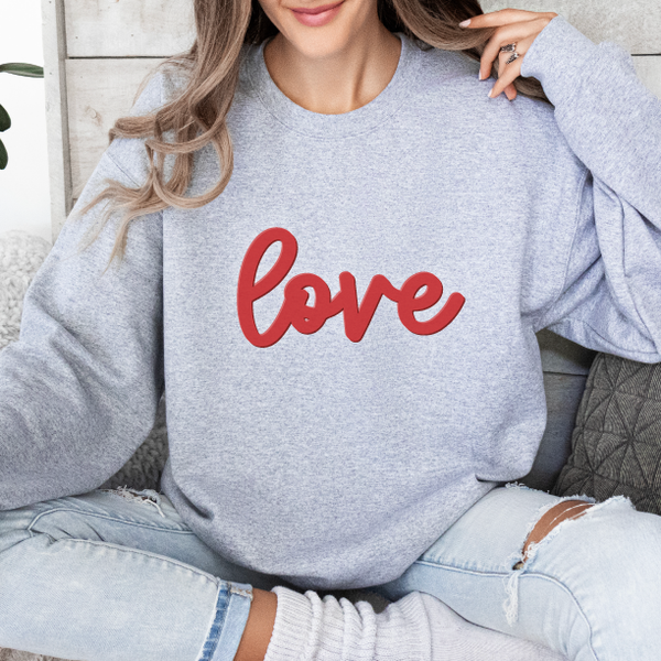 Love Sweatshirt Valentine's Unisex Puff Fleece Crewneck