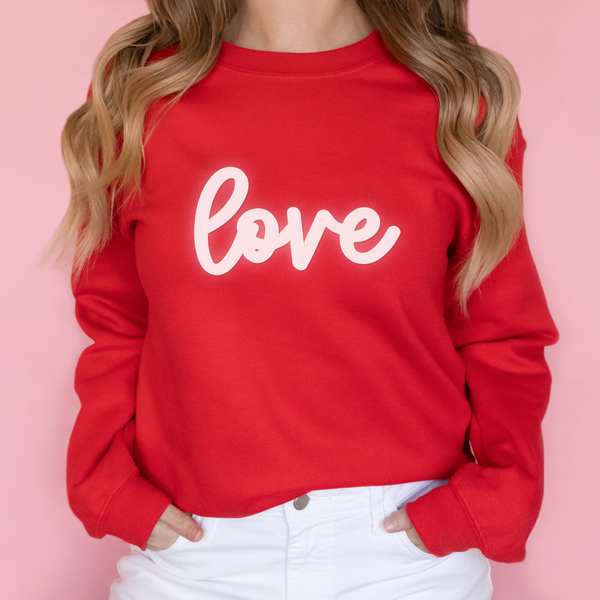 Love Sweatshirt Valentine's Unisex Puff Fleece Crewneck