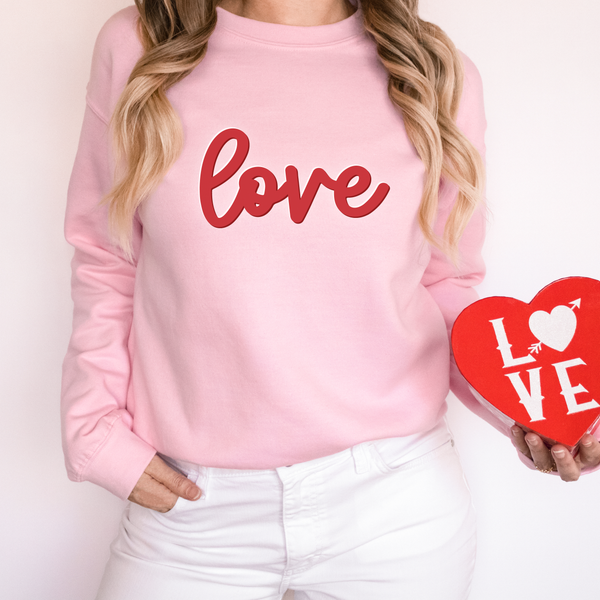 Love Sweatshirt Valentine's Unisex Puff Fleece Crewneck