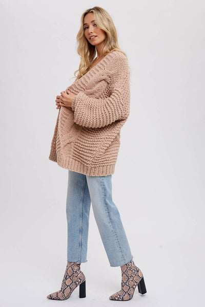 BLUIVY CHUNKY CABLE CARDIGAN
