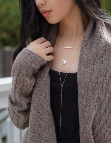 FAB DOUBLE LAYERED BAR NECKLACE