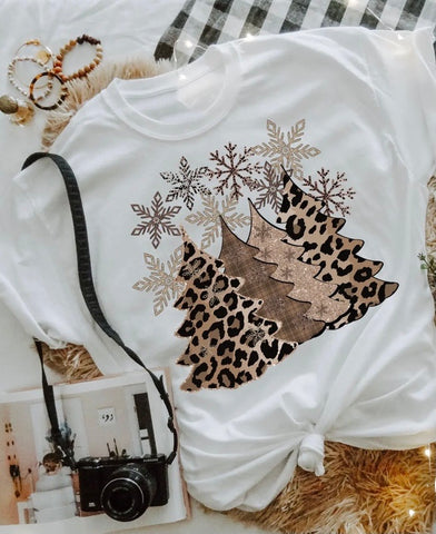 SQUISHY FACES LEOPARD CHRISTMAS TEE