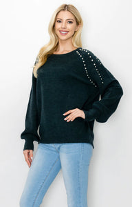 JOH SUZE KNITTED SWEATER WITH PEARLS MI