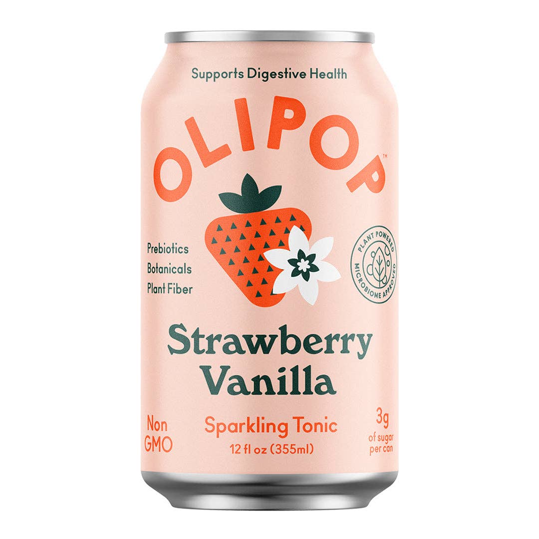 Olipop Strawberry Vanilla Sparkling Tonic 355 ml 