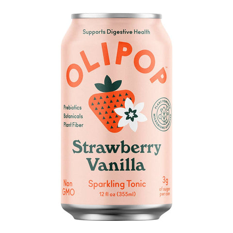 Olipop Strawberry Vanilla Sparkling Tonic 355 ml 