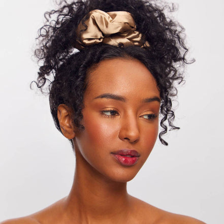 KITSCH Satin Sleep Pillow Scrunchies - Charcoal/Gold
