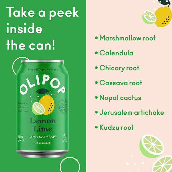 Olipop Lemon Lime Sparkling Tonic 355 ml