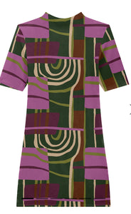 LEZ LEZ FITTED PRINT DRESS