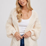 BLUIVY CHUNKY CABLE CARDIGAN