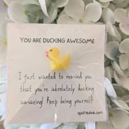 UPLIFTED INK Handmade Funny Duck Greeting Card with Keepsake