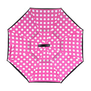 SELINI Pink Big Polka Dot Double Layer Inverted Umbrella - UM18063
