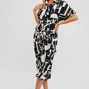 BLUIVY ABSTRACT PRINTED MIDI SHIRT DRESS