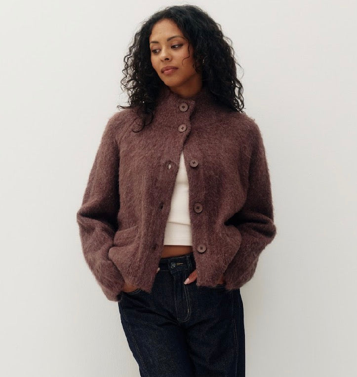 KUWALLA W Funnel Alpaca Cardigan