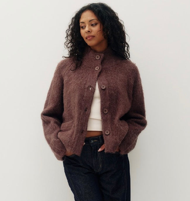 KUWALLA W Funnel Alpaca Cardigan