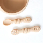 Baby bliss Infant Training Spoons for Self Feeding - Almond