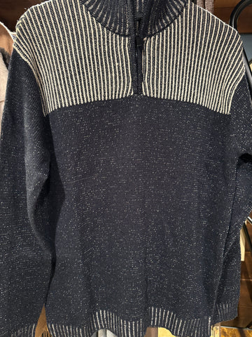 HEDGE MOCK NECK HALF ZIP SWEATER