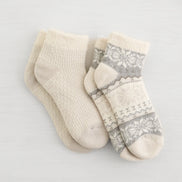 LEMON 2PK NON TERRY SNOW DAY DOUBLE LAYER LOW CUT SOCKS