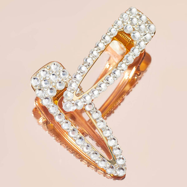 KITSCH Metal Rhinestone Large Open Shape Hair Clip 1pc - Gold