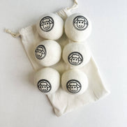 Natural Organic Handmade Wool Dryer Balls - Set of 6