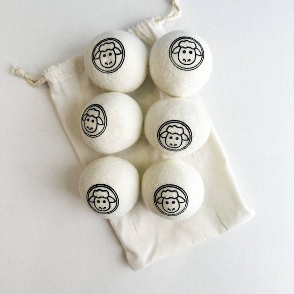 Natural Organic Handmade Wool Dryer Balls - Set of 6