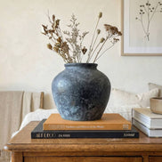 Ceramic Vase, Vintage Style, Black - Athena