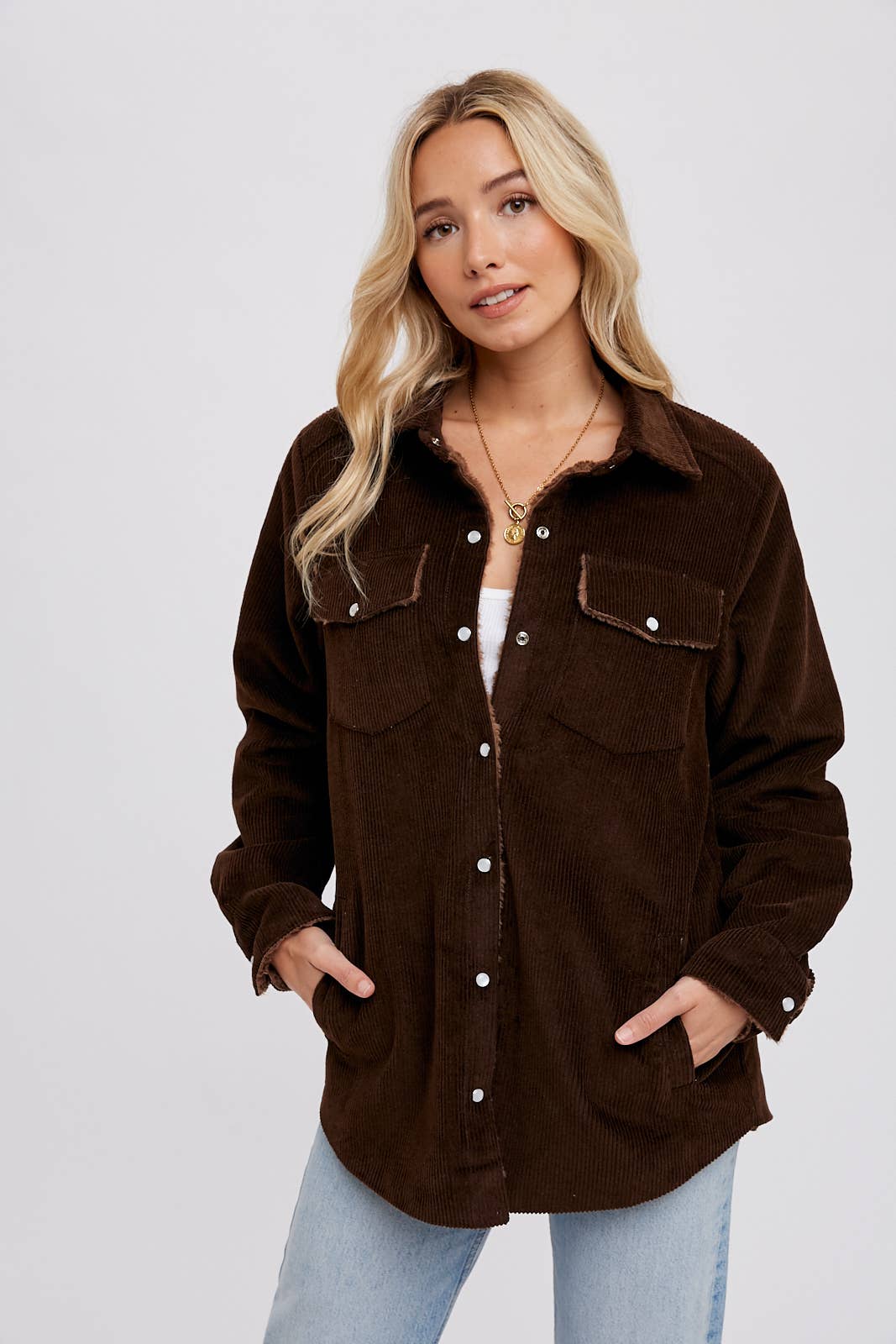 BLUIVY CORDUROY SHERPA-LINED JACKET
