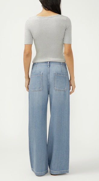 SILVER Wide Leg Drawstring Beach Jeans-Ventura