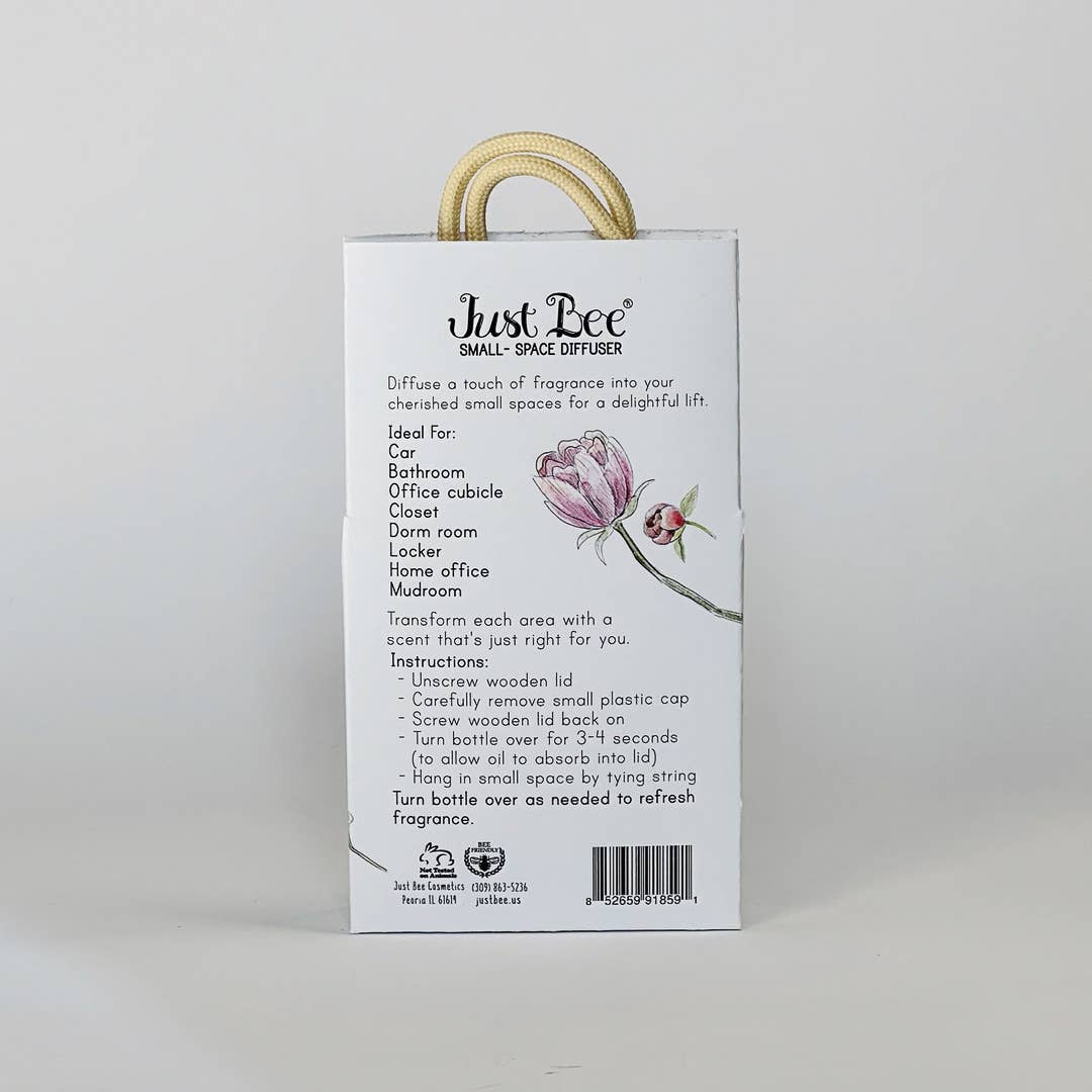 JUST BEE Small-Space Hanging Diffuser - Peony & Mahogany