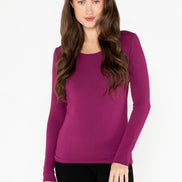 C'EST MOI BAMBOO LS SCOOP NECK TOP