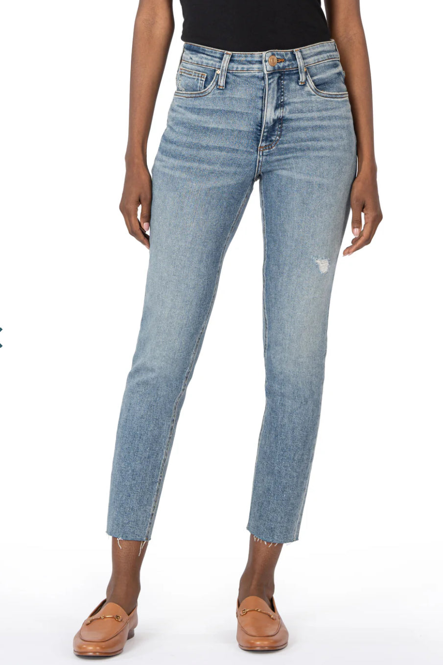 KUT RACHAEL HIGH RISE MOM RAW-MAGICALLY