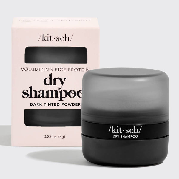 KITSCH Dark Volumizing Rice Protein Dry Shampoo with Puff
