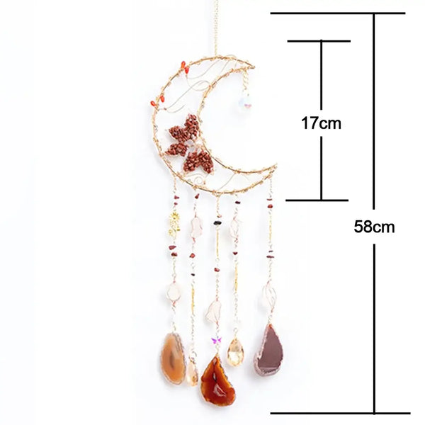 Crystolver Red Agate Blooming Flower Wired Sun Catcher