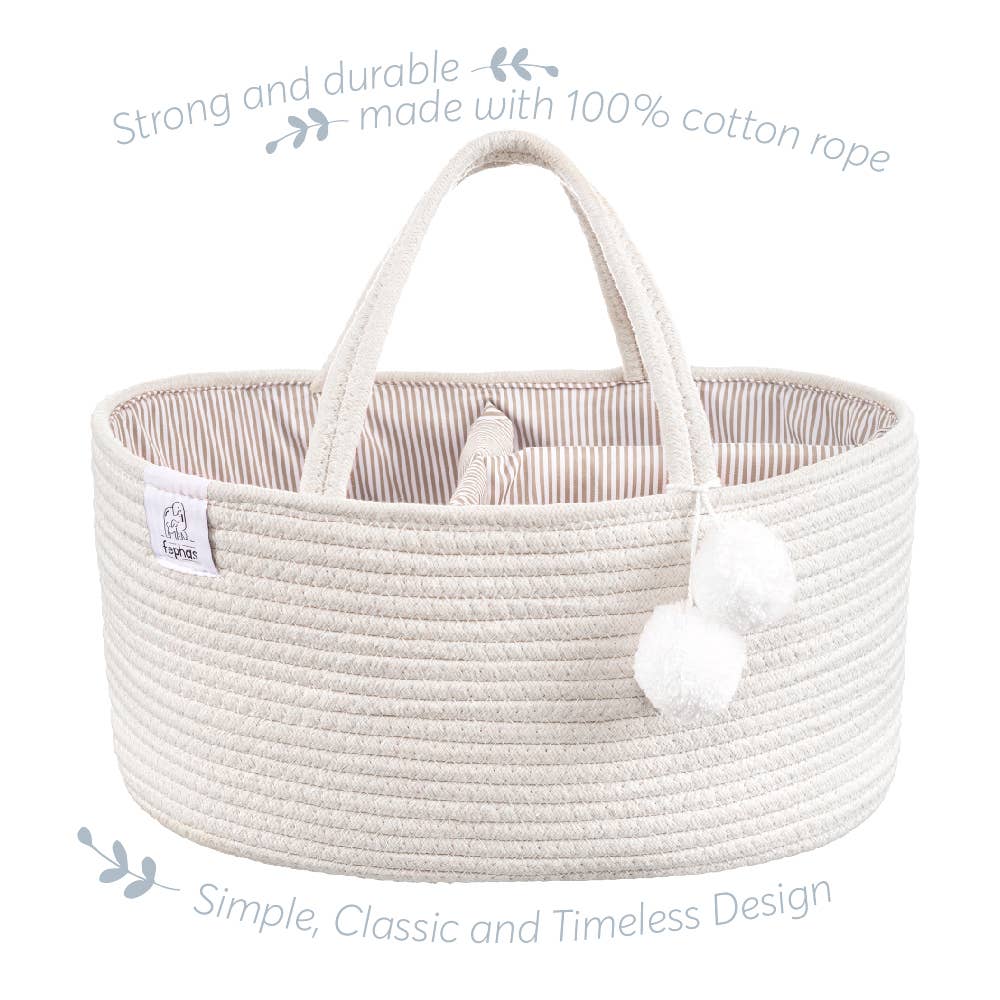 FEPHAS Rope Diaper Caddy- Off-white
