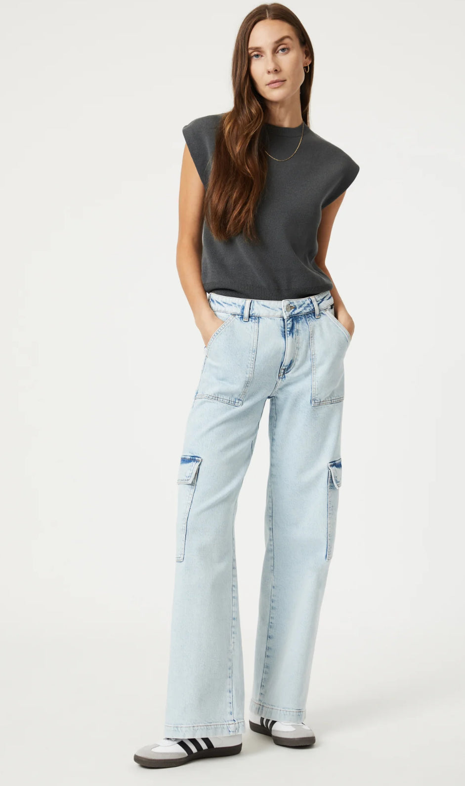 MAVI ALVA HIGH RISE STRAIGHT CARGO RECYCLED DENIM