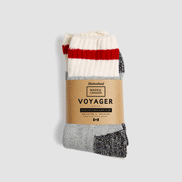 MUTTONHEAD Camp Socks - Grey/Red Stripe
