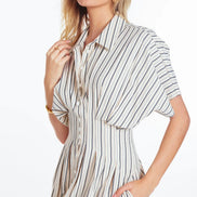 BISHOP & YOUNG HARCOAL STRIPE DRESS