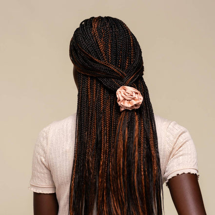 KITSCH Rosette Ruched Satin Scrunchies 3pc Set - Terracotta