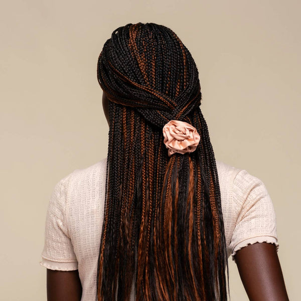 KITSCH Rosette Ruched Satin Scrunchies 3pc Set - Terracotta