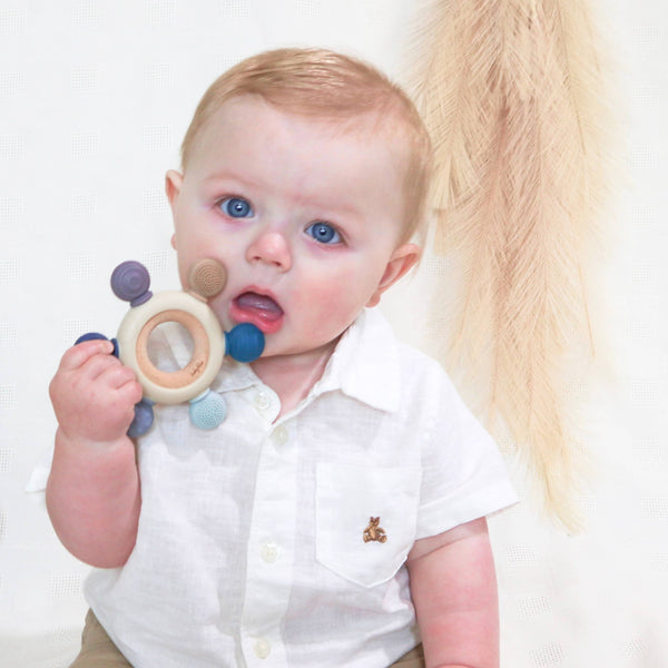 Baby Bliss Teether Ring - Blue Tones