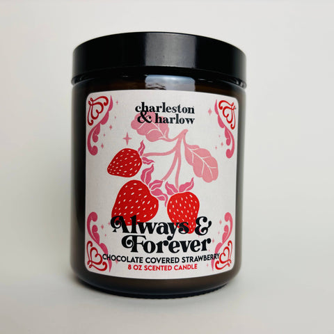 *Valentine's Day* Always & Forever choc cvrd strb Soy Candle