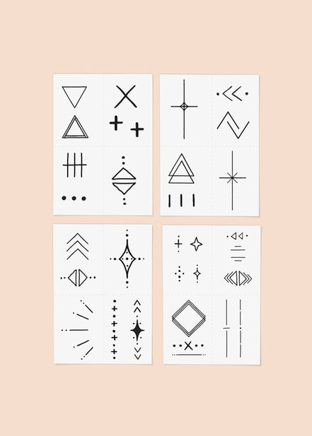 INKED BY DANI Linear Temporary Tattoo Pack