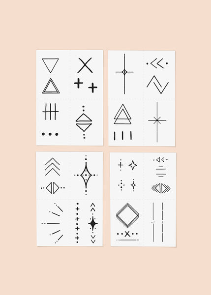 INKED BY DANI Linear Temporary Tattoo Pack