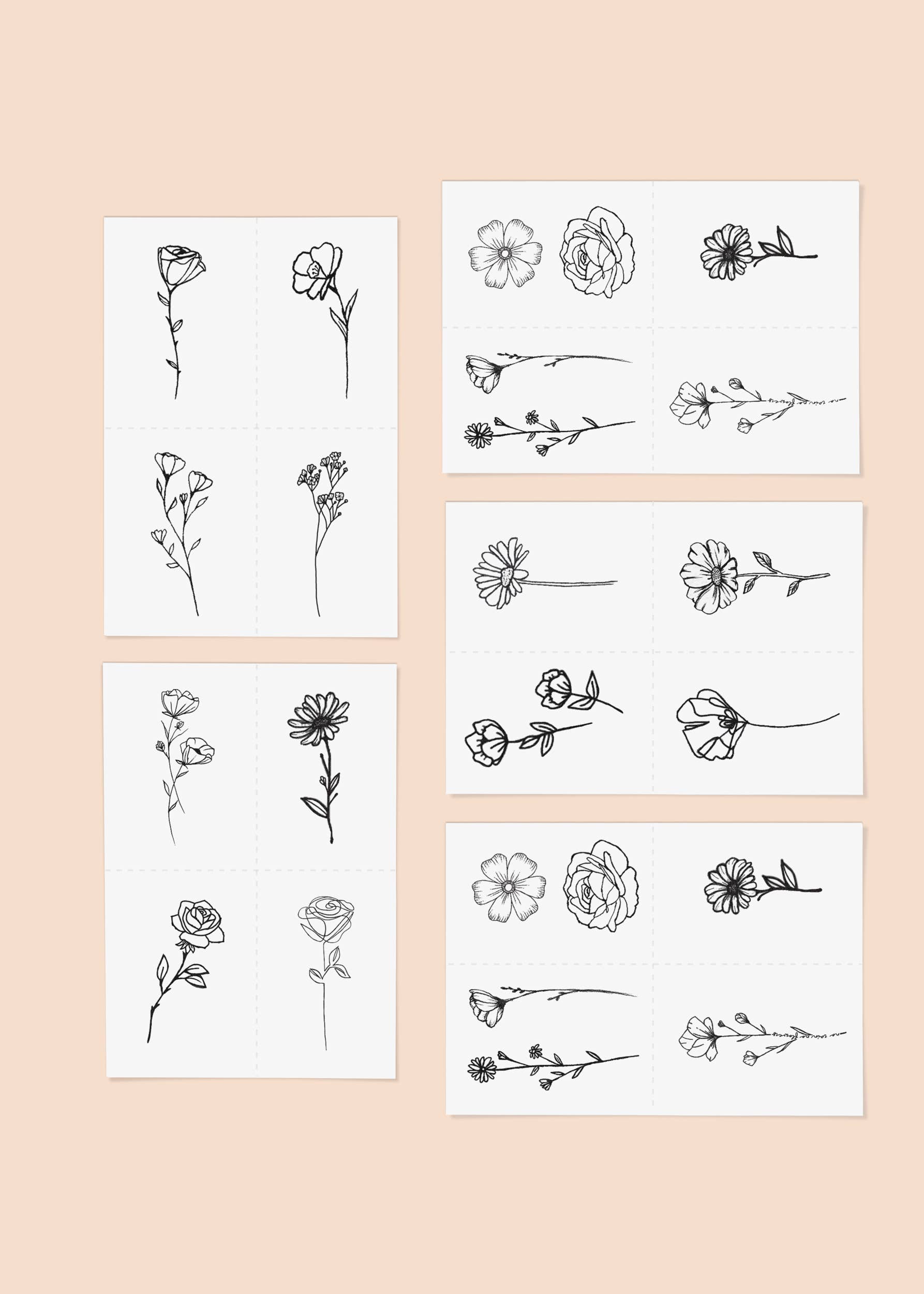 INKED BY DANI Blooming Temporary Tattoo Pack