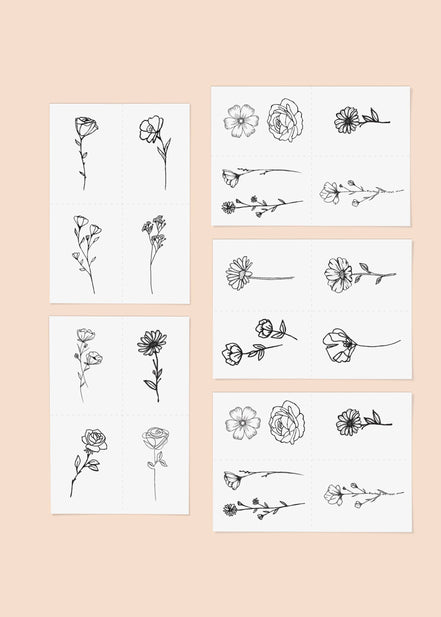 INKED BY DANI Blooming Temporary Tattoo Pack