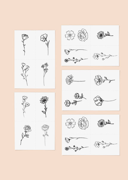 INKED BY DANI Blooming Temporary Tattoo Pack