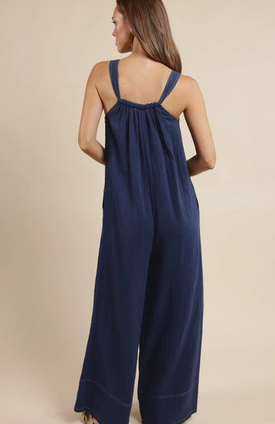 SAGE THE LABEL BREEZY LANE FRAYED HEM JUMPSUIT